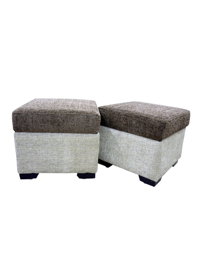 Double Grey Pouf